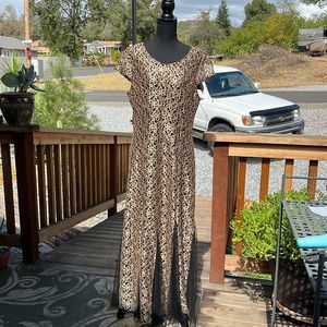 Candalite Gold Lace Full Length Sleeveless A-line Formal Dress szL